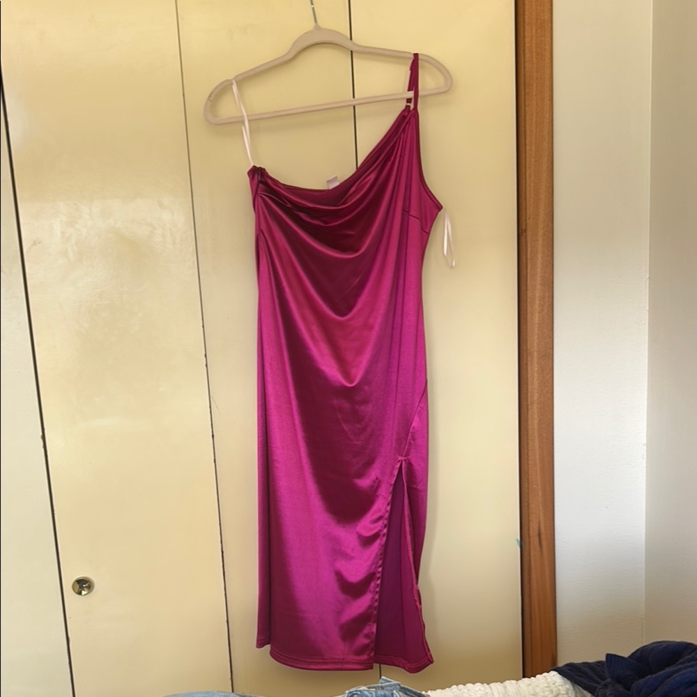 Elegant Pink Satin Dress